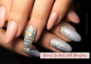 almond-french-tip-with-rhinestones