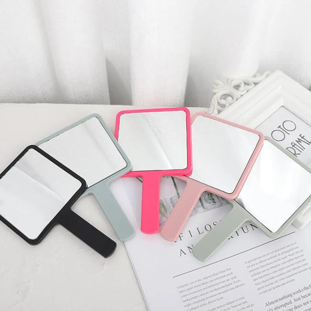 Square Handheld Makeup Mirror - Your Portable Beauty Companion!