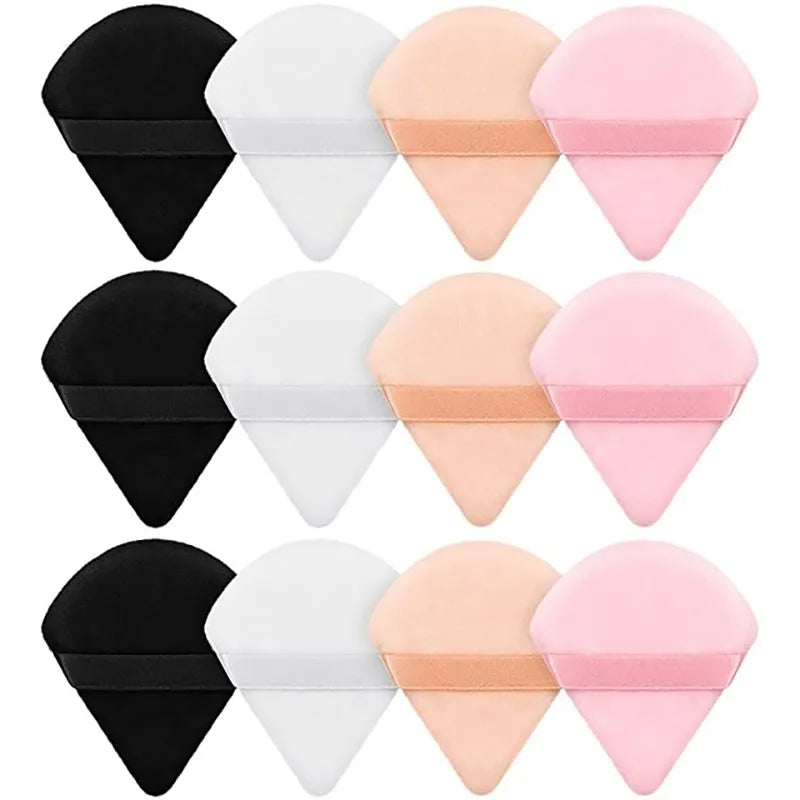 Velvet Triangle Powder Puff Set - Flawless Contouring for Face and Eyes